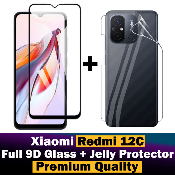 Xiaomi Redmi 12C Glass Protector 5D-10D-11D-21D-9D Glass Full Coverage + Back Protector Transparent Hydrogel Soft Film jell Protection For Xiaomi Redmi 12C