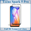 Tecno Spark 5 Pro Full Black 9D|5D|6D|10D|11D|21D Tempered Glass Screen Protector Edge to Edge Full Glue Premium Quality Film For Tecno Spark 5 Pro. 
