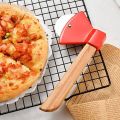 Axe Pizza Cutter with Bamboo Handle and Sharp Rotating Blade, Stainless Steel Wheel Pizza Cutter, Hammer Shaped Slice Pizza Cutter. 