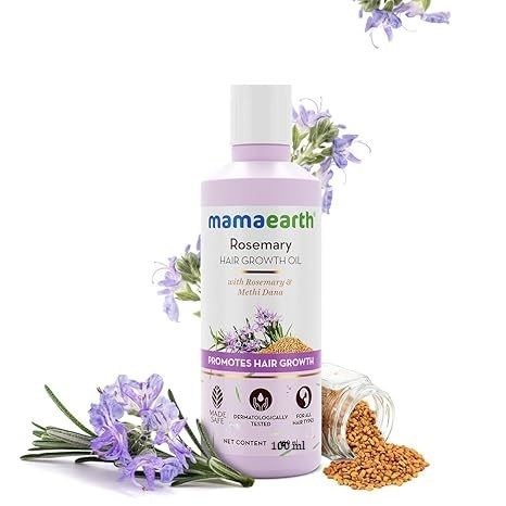 Indian Mamaearth Rosemary Hair Growth Oil | Control Hair Fall & Strengthens Weak Follicles | Scalp Care with Methi Dana for Strong Roots |  (100ml)