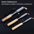 220V Hot Sale Repair Rework Tool Soldering Iron Station Solder Welding Electric Soldering Iron Wood Handle Chisel Tip. 