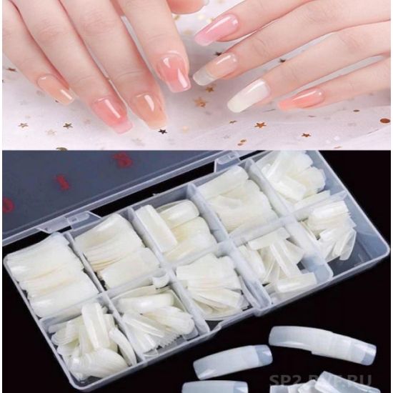 High Quality Pack of 100 Artificial Nails with Glue, False Nails, Acrylic Nails Kit, French Nails. Acrylic French Nails - Best Selling Product