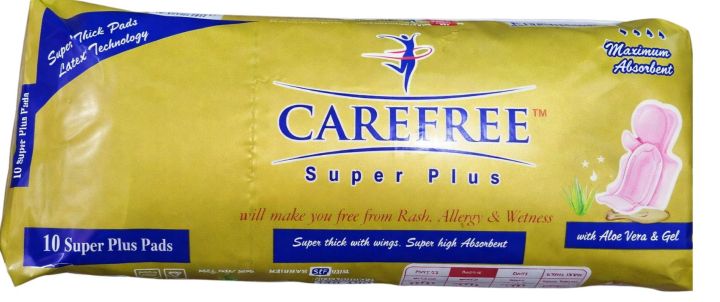 Rocket Carefree Pads, Carefree Pad, Carefree Super Plus Pads, With Super Thick Butterfly Wings, Super High Absorbent, With Aloe Vera & Gel, Pack of 10 Pads