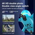 V6 Mini 4K HD Dual Camera Remote Control Aircraft Optical Flow Positioning Quadcopter with a Battery (Blue). 