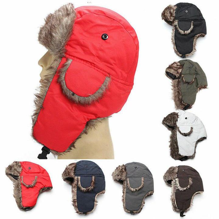 Hot Selling Unisex Trapper Bomber Warm Russian Trooper Ear Winter Ski Hat Men Women Cap New Bomber Hats