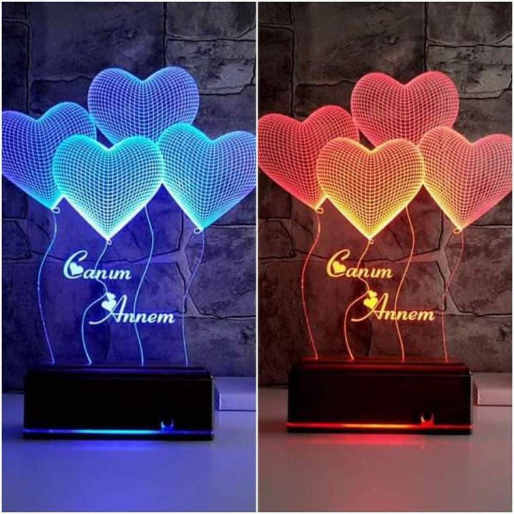 Customised heart shaped illusion lamp