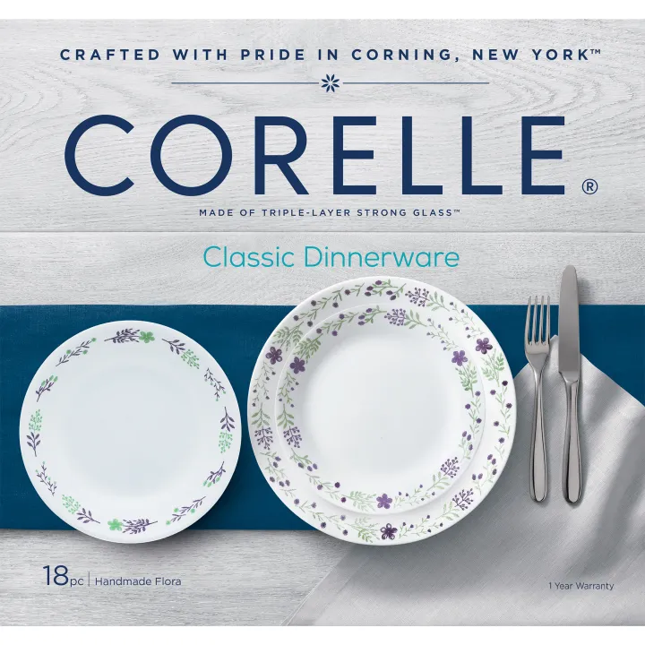 Corelle 18 piece Dinner Set Handmade Flora