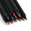 2025 Bitterolis Black wood rainbow pen 7-color same-core colored pencil creative children's gift graffiti painting rainbow pencil printing logo. 