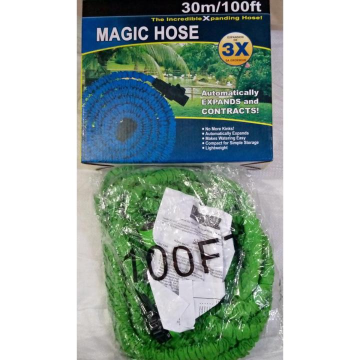 Magic Hose Flexible Water Pipe (100 ft / 30m) for garden & car wash with spray