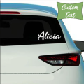 custom name car sticker- back glass sticker- white vinyl sticker- 8x3 inch- easy peal and paste- waterproof- car accessory - send name in chat box. 