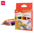 Deli 12/18/24/36 Colors Pencils Professional Chinese Style Oil Color Pencil For Drawing Student Art Supplies Children's Painting Fleursbiy. 