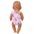 【hot】 Baby Doll Summer Clothes For 43 Cm Born Baby Doll Swim Clothes 17 Inch Toys For Girls Flamingo Swim American Girl Doll Bikini. 