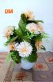 Artificial Flowers Peach color Ganda Bunche 12 Flowers With Bowl Use for Home Decorations. 