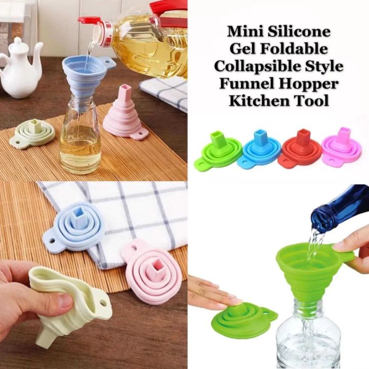 High quality mini Collapsible funnel beautiful foldable oil funnel food grade silicon water funnel/ funnel keef/ peep, kitchen tools, kitchen gadgets