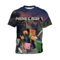 3-13 Boys T-Shirt Sandbox Game Minecraft Print Party Game Kids Shirts Virtual World Children's Tshirt. 
