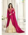 Shocking Pink Georgette Embroidered Semi-Stitched Lengha Suit For Women - 3 Pcs Parachi-51005. 