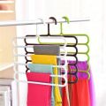 Anti-Slip Magic Multiple Layer Trousers Hanger Multifunction Pants Closet Belt Holder Rack S-Type 5 Layers Saving Space. 