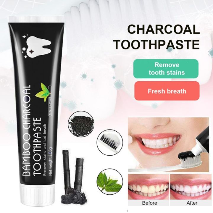 Bamboo Charcoal Black Toothpaste | Whitening Toothpaste | Charcoal Bamboo Stains Care Teeth Toothpaste