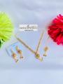 Zeenan fashion New Fancy Pearl Golden  jewelry set with necklace, earring, and, bindiya  New Design for Girls and Women. 