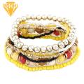 7Pcs/Set Women Boho Bohemian Mix Style Multilayer Elastic Beaded Bracelets for Banquet Party. 