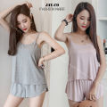 【Happier】 [TOPCH] Korean Women's Spaghetti Terno Vest Sleeveless Shorts Two-Piece Pajamas #SY10. 
