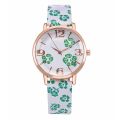 Women Vintage Leather Ladies Personalized Wristwatches Printing Ladies Quartz Watch Ladies 效邪褋褘 袞械薪褋泻懈械. 