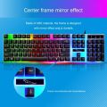G21B USB Wired 104 Keys Keyboard & Mouse Set Rainbow-Color Backlight for Laptop Computer PC. 