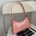 【Happytree】 Underarm Bags Western Style Women's Bag Popular New Trendy Fashion Retro Shoulder Bag Solid Color Soft Surface Baguette Bag. 