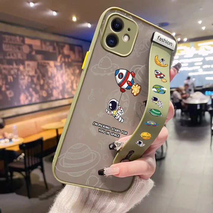 JIUMOO%20for%20Redmi%20Note%202%20Case%20With%20Wristband%20Thin%20Frosted%20Transparent%20Hard%20Full%20Cover%20Camera%20Silicone%20Softcase%20Fashion%20Popular%20Space%20Astronaut%20Pattern%20Casing%20Shockproof%20Protection%20Cases%20-%20Image%202