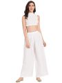 White Pure & Soft Viscos Rayon Palazzo Trousers for Women Relaxed Bottom Adult Palazzo Pants Viscose Palazzo Pants Regular Fit Flared Palazoo Pants Daily Use Stylish Plain Plazoo Trendz Cotton Viscose Loose Fit Flared Wide Leg Palazzo Plazoo - (Free Size). 