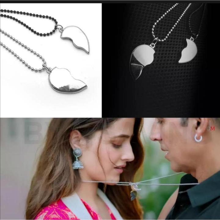 Magnetic broken Heart pendants Necklace Locket Heavy Metal-For
