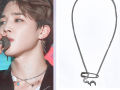 BTS JIMIN Park Jimin's same necklace brooch moon necklace couple gift men's pendant. 