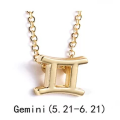 Gemini Female Elegant Star Zodiac Sign 12 Constellation Necklaces Pendant Charm Gold Chain Choker Necklaces for Women Jewelry Cardboard. 