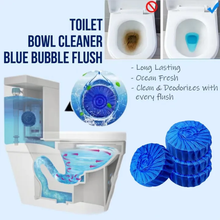 Wc Block Cleaner Pack of 8 - Toilet Bowl Cleaning Block & Stain Remover Block (Lu Blue ...