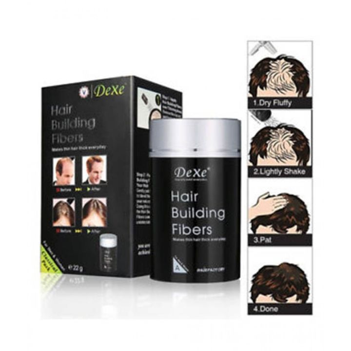 Dexe Hair Building Fiber Dark Brown Color 22g for both men and women