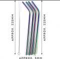 Rainbow Color Reusable Metal Straws Set  304 Stainless Steel Drinking Straw Milk Drinkware Party Accessory. 