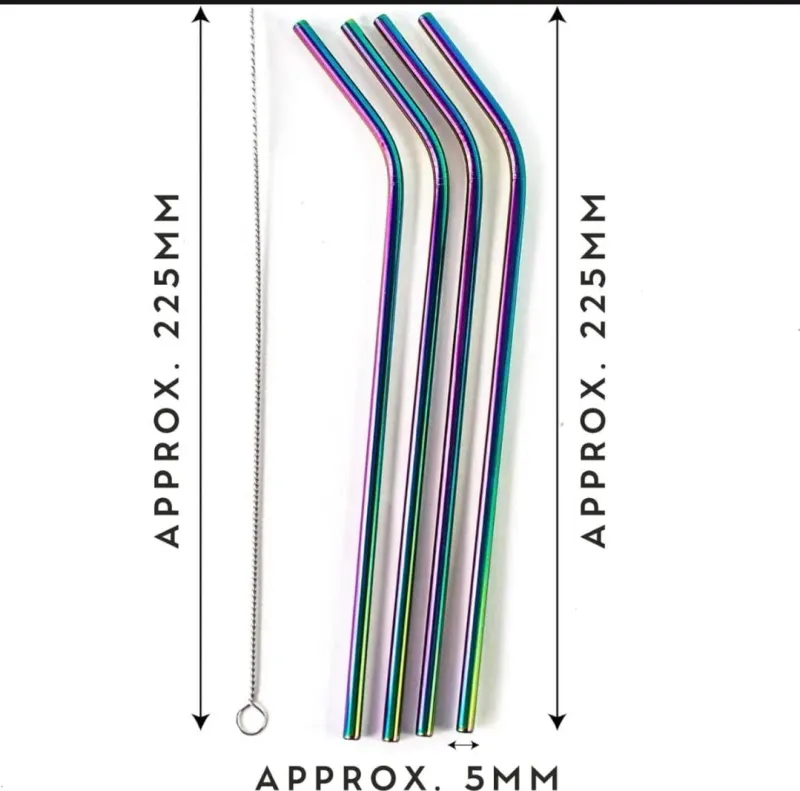 Rainbow Stainless Steel Straws