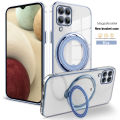 Relaxtoo For Samsung Galaxy A12 and Samsung Galaxy M12 High Transparency Magsafe Plating Rotation Bracket Cover For SamsungA12 GalaxyA12 SamsungM12 GalaxyM12 Ring Stand Ultra Thin Drop Proof Case. 