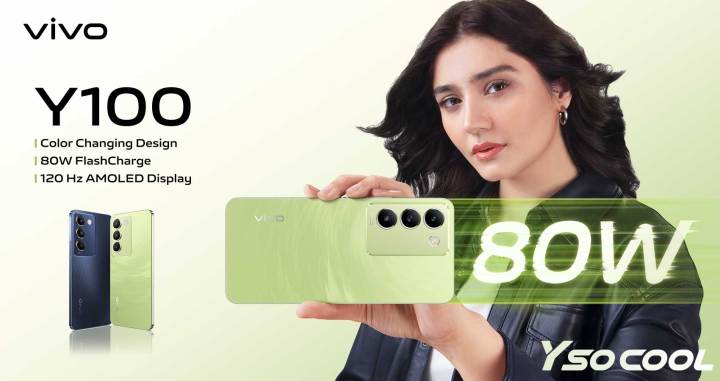 Vivo Y 100 || 8GB + 8GB Ram 128GB Rom || 6.67" AMOLED Display 120Hz, || 5000 mAh   - Fast battery 80W wired,