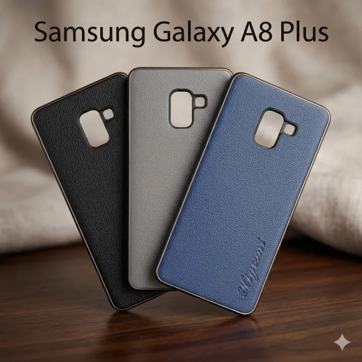 Samsung Galaxy A8 Plus – Rexine Leather-Touch Silicone Phone Case ...