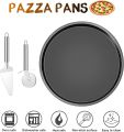 Pizza Pan 3 Pack Round Pizza Board Carbon Steel Pizza Baking Pan Non-Stick Cake Pizza Crisper Server Tray Stand Pizza Stones Tools for Home Kitchen Oven Restaurant Bakeware Pizza Pan Sets With Free Pizza Cutter and Lifter. 