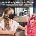 Disposable Face Mask Black, Breathable Face Mask  for Kids Boys Girls Individually Wrapped 50 Pack. 