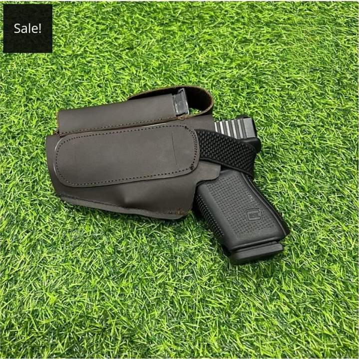 Pure Leather Universal Pstl Cover With Extra Magazine Pocket | Inner & Outer Use for Right & Left Hand