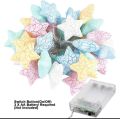 Cute twinkle star LED String Decorative Lights powered by batteries/ 10 pcs. 