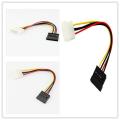 Male-To-Female 4Pin-To-15Pin SATA Power Cables Connector For Hard Drive. 