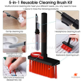 Multifunctional Keyboard Cleaning Brush 5-in-1 Computer Keyboard Cleaning Tool Kit Earphone Headphones Cleaning Brush Window Frame Groove Brush. 