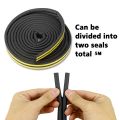 Pack of 2 Black Dtype Tape for Door and Window, Self Adhesive D-type Rubber Foam Sealing Tape for Sound Proofing, Dust Stopper, Air and Insect Control. 