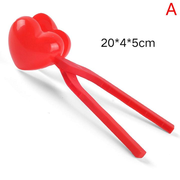 Heart Shaped Snowball Maker Clip Winter Sand Ball Mold Plastic Clamp Toy 2021