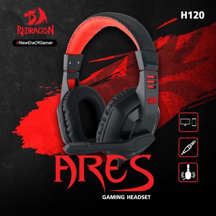 Redragon Ares H120 Wired Gaming Headset with Mic 3.5mm Pro Gamer For PC PS4 Switch Stereo
