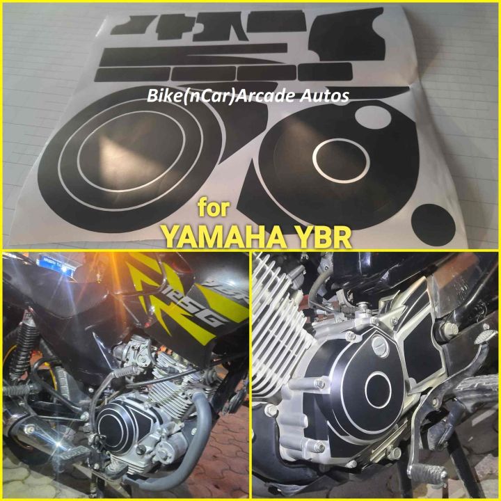 YBR Engine Sticker Kit Black Matt 21 Pieces PVC Vinyl Wrap Sticker for Yamaha Engine